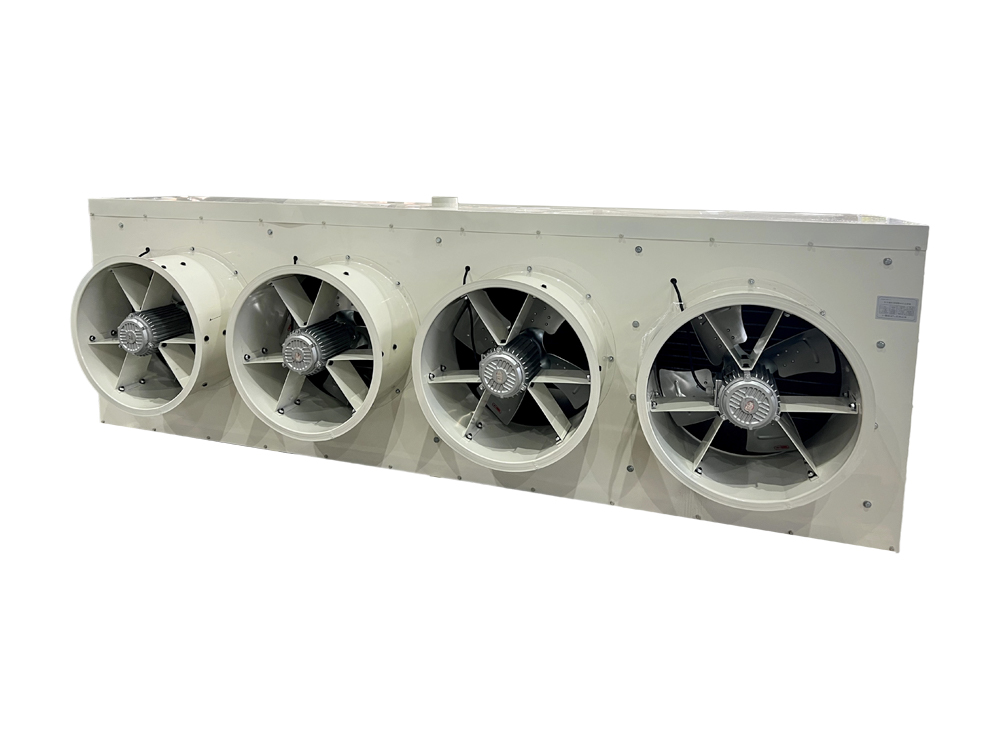 Water defrost duct air cooler (four-fans)
