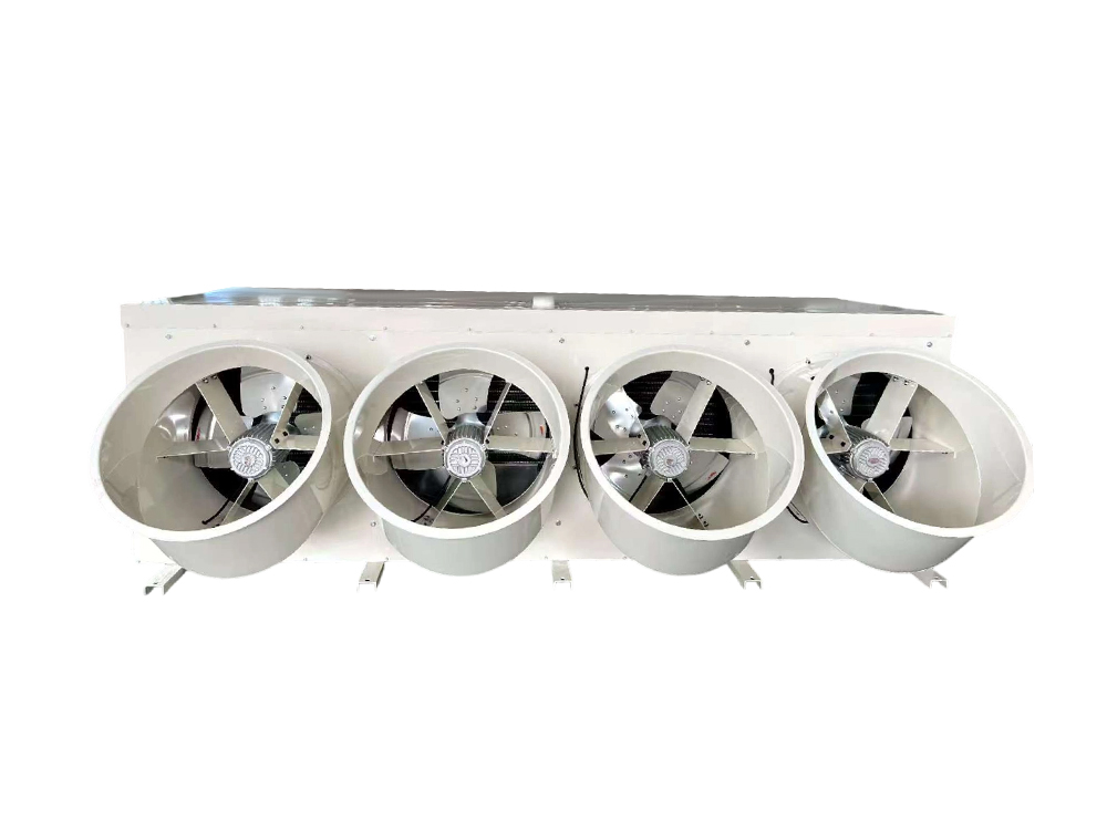 Upward-angled air duct air cooler