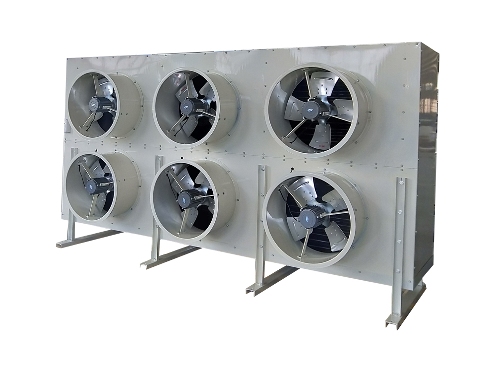 Floor-standing side-discharge two-row long-distance air supply air cooler