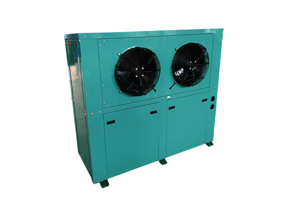 L-shaped integrated condensing unit with upper and lower electrical control boxes